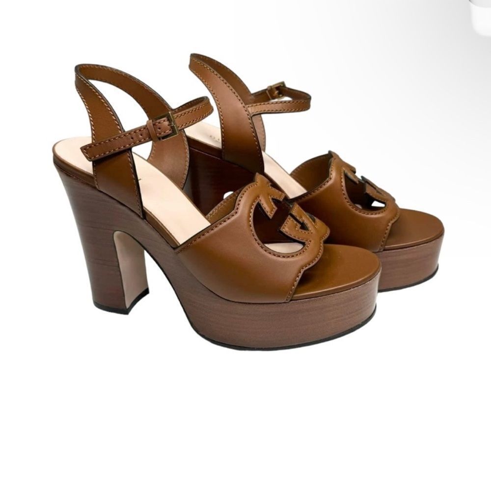 Gucci/Dust Bag Interlocking G Cutout Platform Sandal 38.5/8 $1100 - Picture 5 of 14